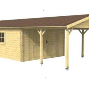 Holzgaragen mit Carport