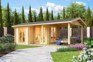 Záhradný domček s prístreškom SYKI