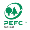 Logo PEFC certifikácie pre trvalo udržateľné lesné hospodárstvo.